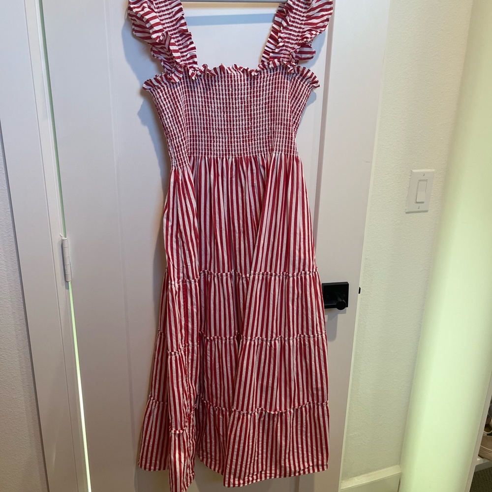 Hill House Red and White Striped Dress